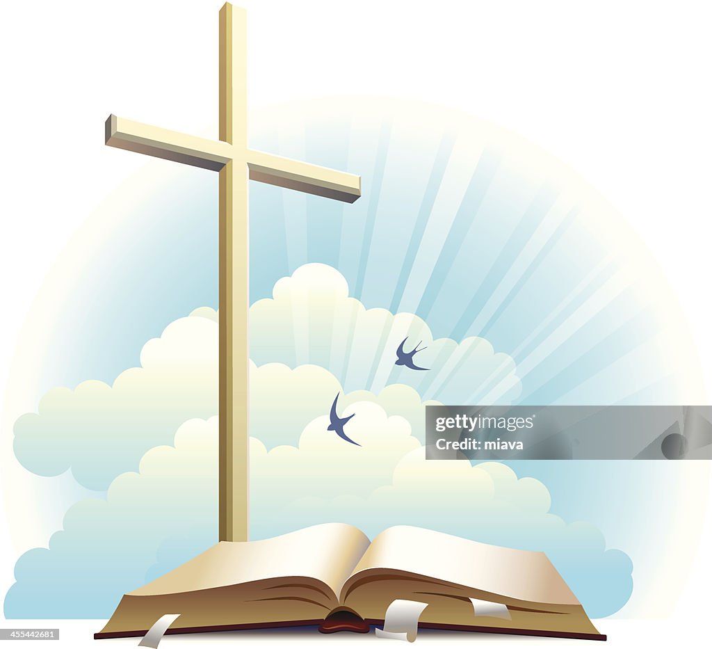 Bible and cross.