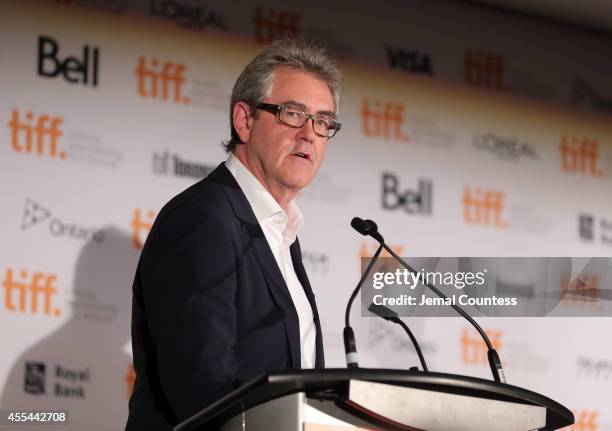 Director and CEO Piers Handling speaks onstage at the TIFF Awards Brunch during the 2014 Toronto International Film Festival at Intercontinental...