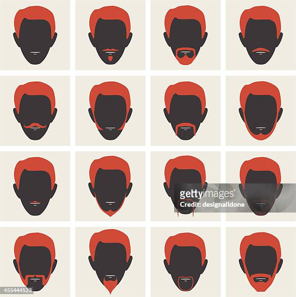 male facial hair avatars - shaving head stock illustrations