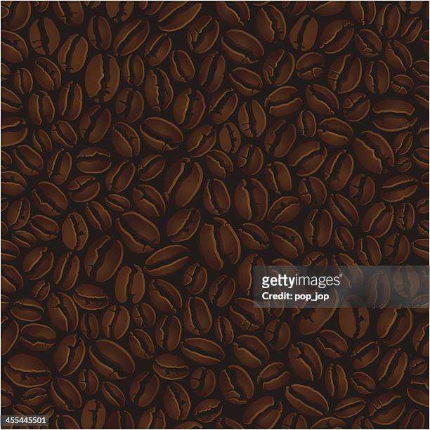ilustraciones, imágenes clip art, dibujos animados e iconos de stock de granos de café de fondo sin costuras - grano cafe