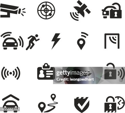 Car Protection and Security Icons Car Protection and Security Icons
