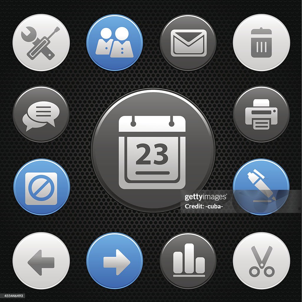 Web and internet icons on grill