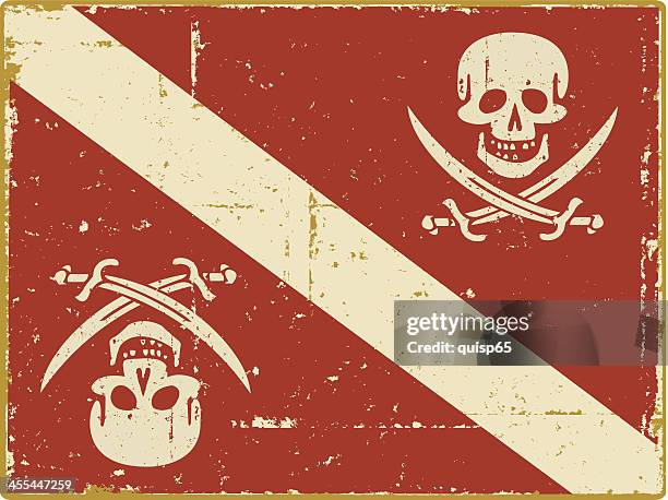 taucher-piratenflagge - pirate flag stock-grafiken, -clipart, -cartoons und -symbole