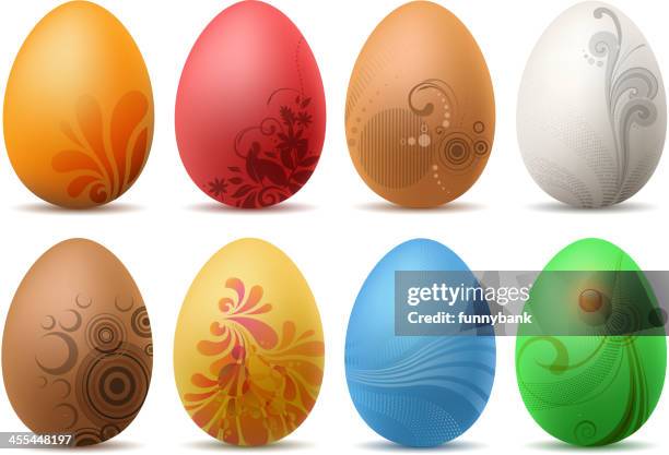 ornate easter egg - easter egg white background stock illustrations