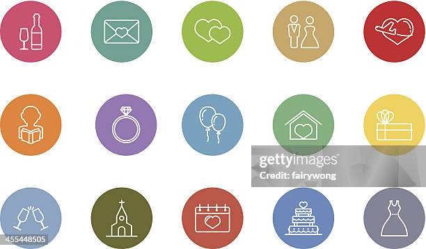 wedding simple icons - wedding ring stock illustrations
