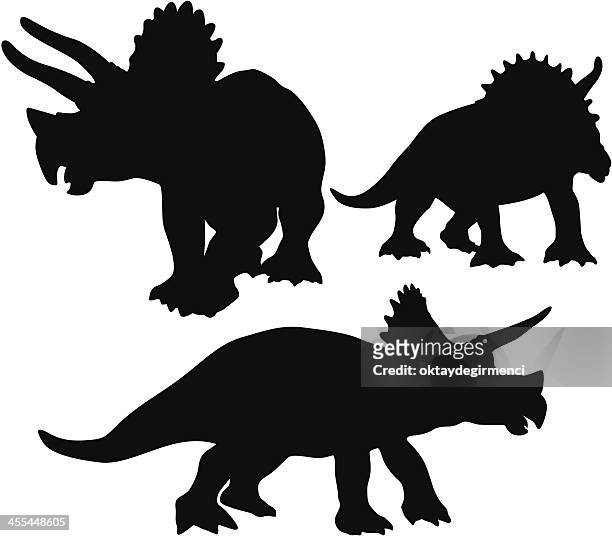 ilustraciones, imágenes clip art, dibujos animados e iconos de stock de dinosaurio - triceratops