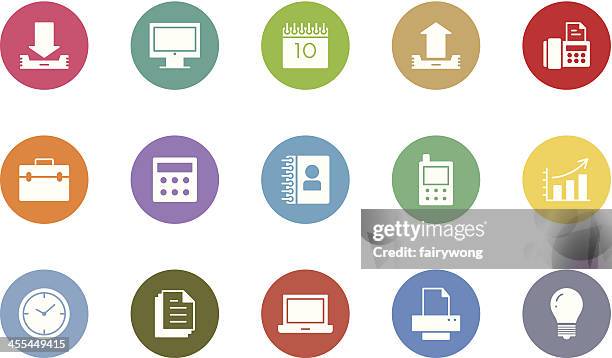 office icons - office printer stock illustrations