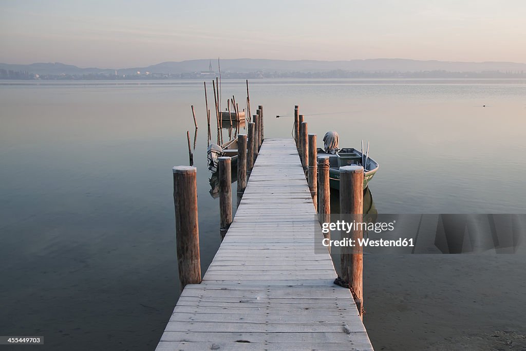 Germany, Baden Wuerttemberg, Jetty on Lake Constance