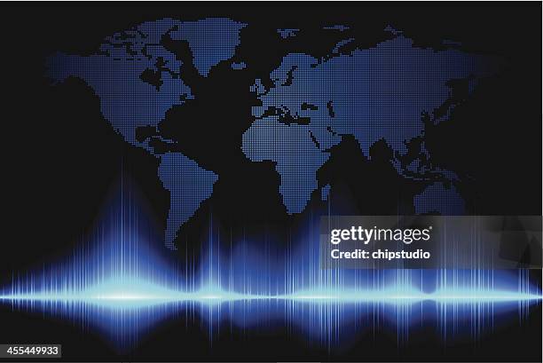 digital world - holographic map stock illustrations