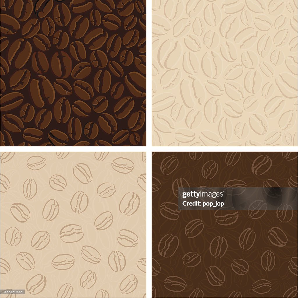 Set of seamless coffee patterns