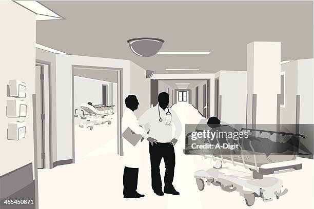 patience - hospital corridor stock illustrations