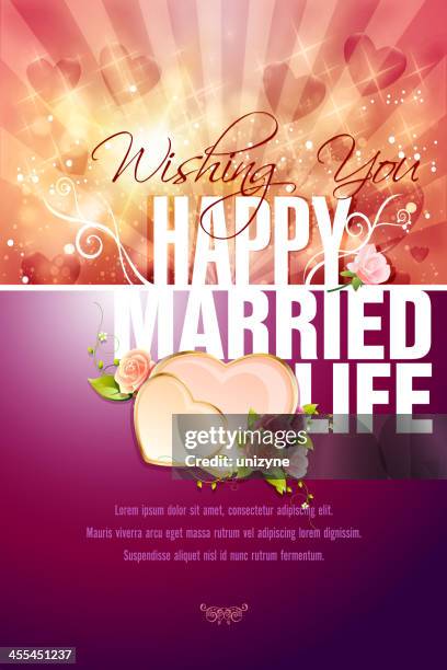 wedding greeting card - wedding wishes cards stock illustrations