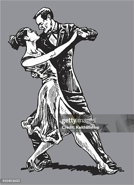 ilustraciones, imágenes clip art, dibujos animados e iconos de stock de bailarines de tango - tango