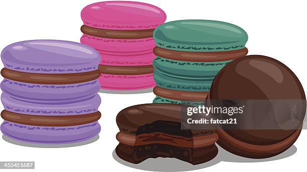 colouful macaroons - macaroon stock illustrations