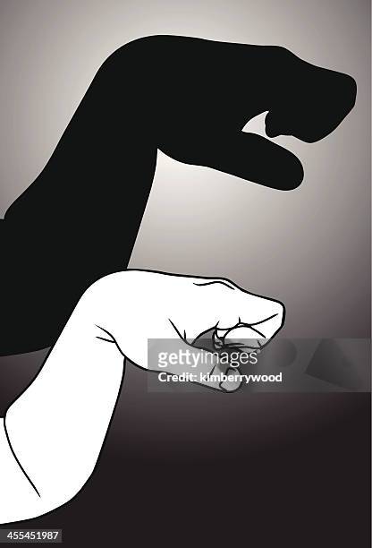 shadow puppet snake - shadow puppet stock illustrations