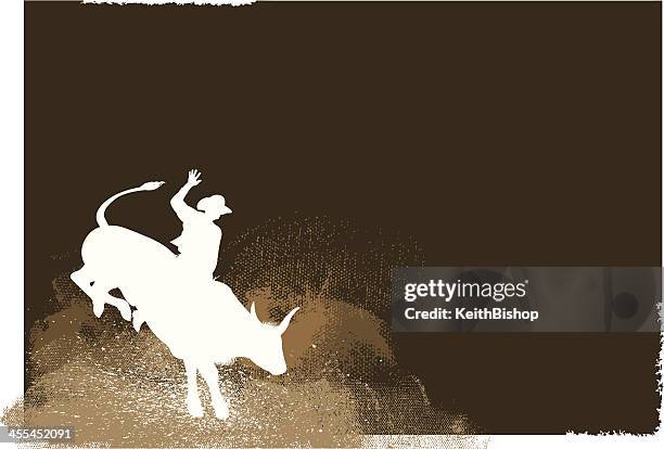 ilustrações, clipart, desenhos animados e ícones de bull alternância de participantes-caubói de rodeio fundo - rodeo