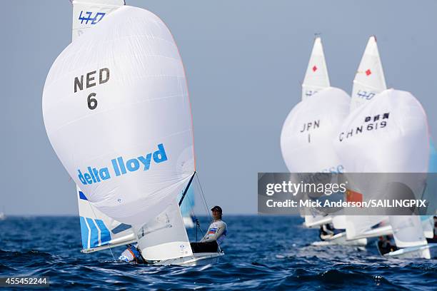 Women - NED6 - Michelle BROEKHUIZEN / Marieke JONGENS in action during Day 3 of the 2014 ISAF Sailing World Championships on September 14, 2014 in...