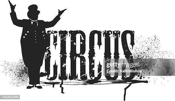 circus ringleader or emcee welcoming audience - circus ringleader stock illustrations