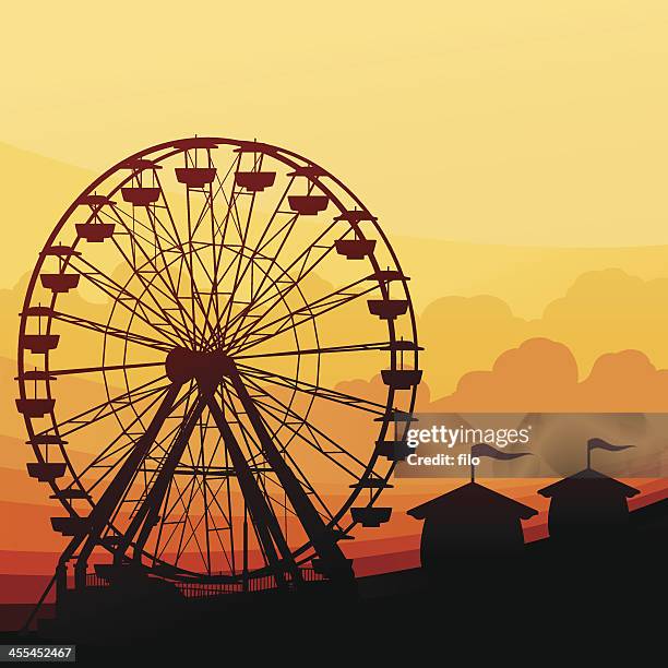 riesenrad hintergrund - volksfest stock-grafiken, -clipart, -cartoons und -symbole