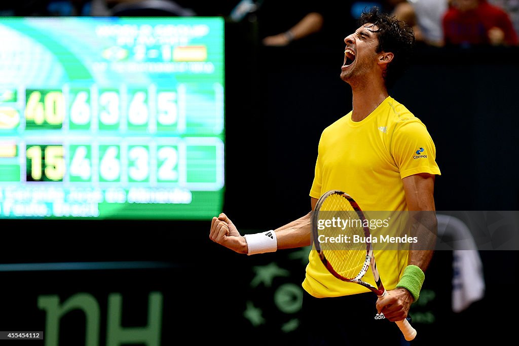 Spain v Brazil - Davis Cup World Group Play-Offs: Day 3