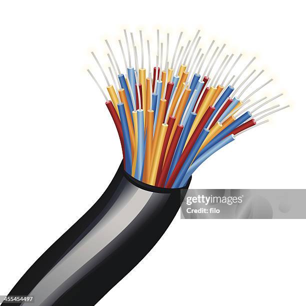 kommunikation mit kabel - faser stock-grafiken, -clipart, -cartoons und -symbole