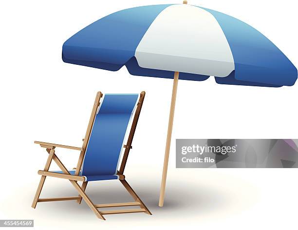 strandstuhl und sonnenschirm - beach umbrella isolated stock-grafiken, -clipart, -cartoons und -symbole