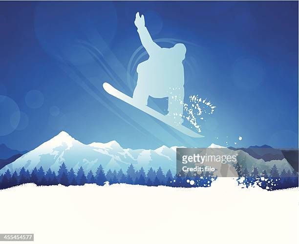 ilustraciones, imágenes clip art, dibujos animados e iconos de stock de snowboarder - snowboard