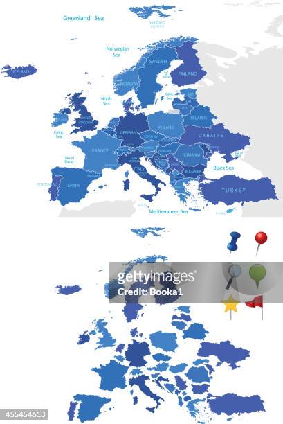 europe map - liechtenstein map stock illustrations
