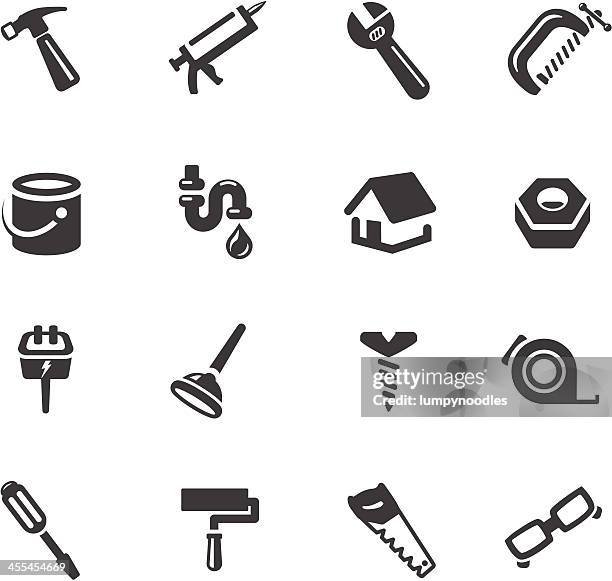 stockillustraties, clipart, cartoons en iconen met home repair symbols - paint tube