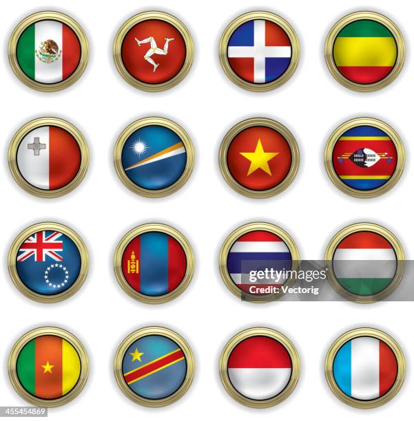 world flag buttons - malta stock illustrations