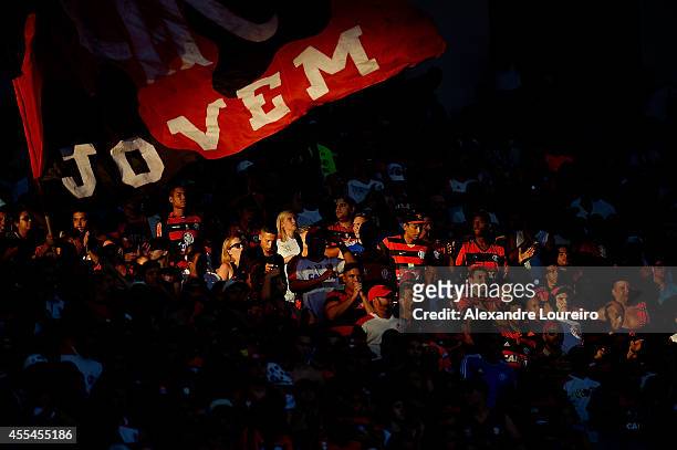 General view of fans of Flamengo during the match between Flamengo and Corinthians as part of Brasileirao Series A 2014 at Maracana stadium on...