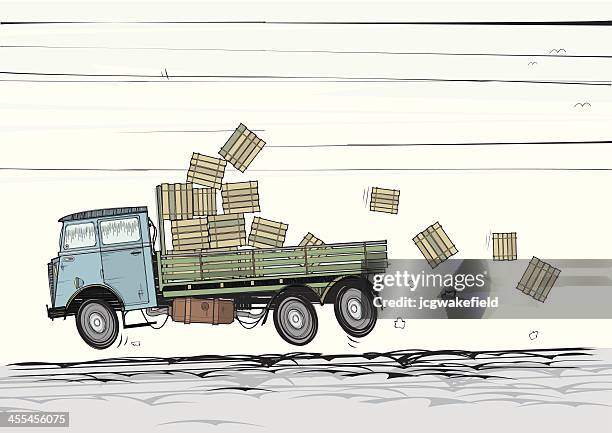 Vieux Camion Avec Les Caisses Tumbling, Photo