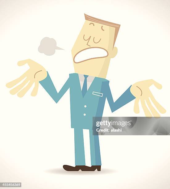 elite man sighing - sighing stock illustrations