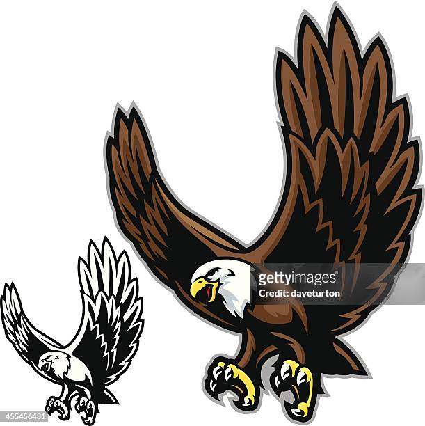 Graphic Image In Color And Blackandwhite Of An Eagle High-Res Vector  Graphic - Getty Images