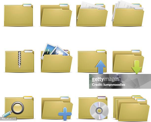 file folder icons - filing documents stock illustrations