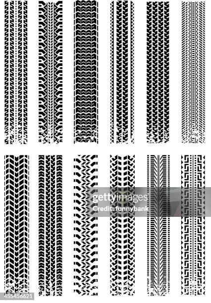 tire tracks - tyre marks stock illustrations