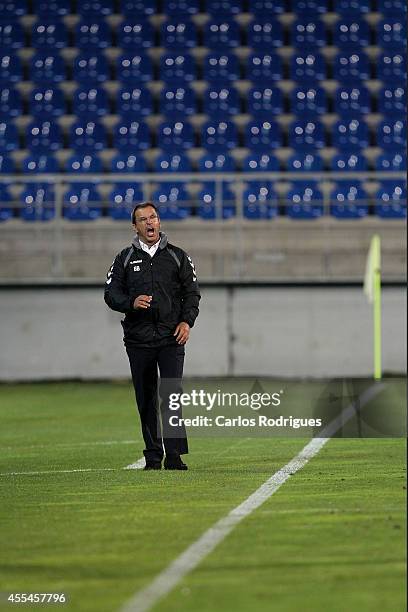 Nacional's coach Manuel Machado during the match between Estoril and Nacional at Estadio Antonio Coimbra da Mota on September 14, 2014 in Estoril,...