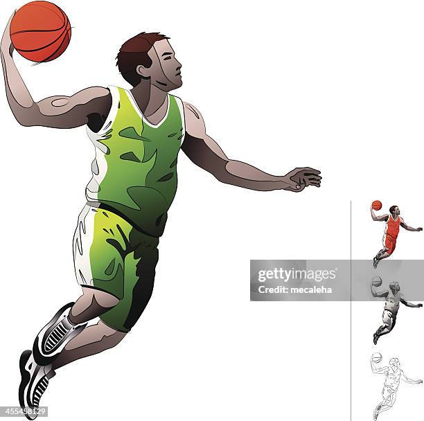 baskeball player - slam dunk stock illustrations