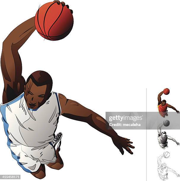 baskeball player - slam dunk stock illustrations