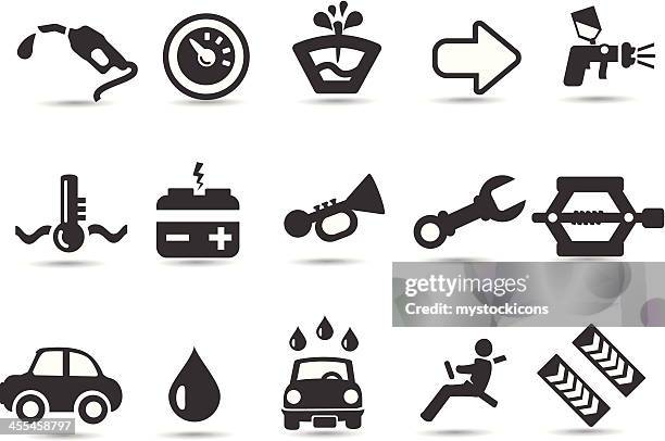 auto reparatur symbole - autohupe stock-grafiken, -clipart, -cartoons und -symbole