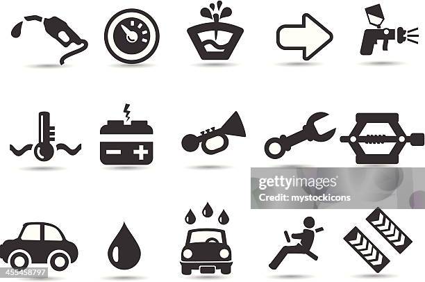 stockillustraties, clipart, cartoons en iconen met auto repair icons - spray nozzle