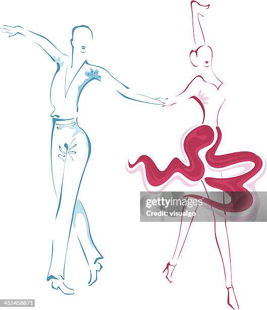 dancers - salsa lateinamerikanischer tanz stock-grafiken, -clipart, -cartoons und -symbole