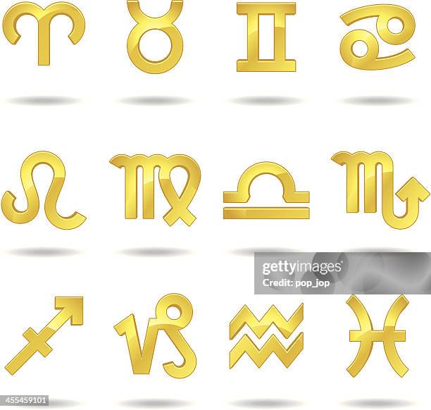 zodiac icon set - taurus constellation stock illustrations