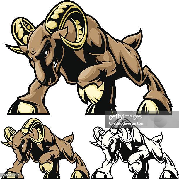 ram charge stance - ram stock illustrations