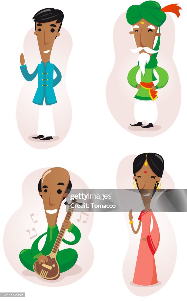 Montanhas Hindu pessoas conjunto 1