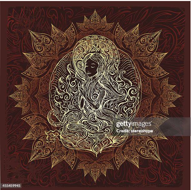 female buddha - buddha stock illustrations