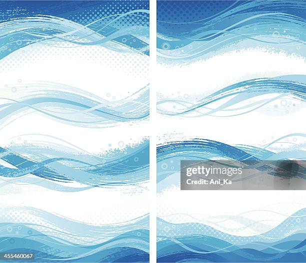 blue waves - splashing sea stock illustrations