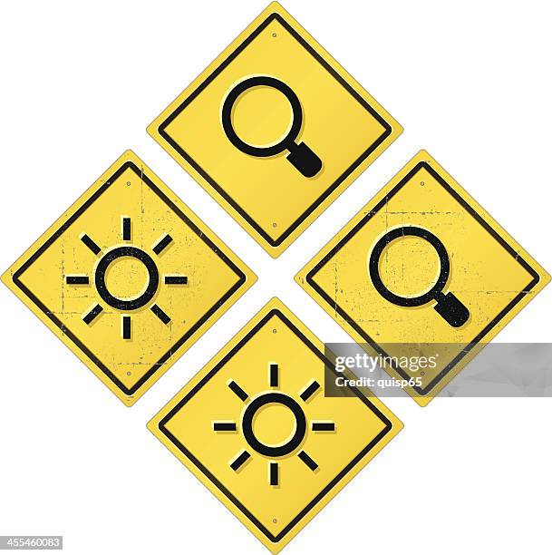 computer icon road sign set 3 - damaged computer white background stock illustrations