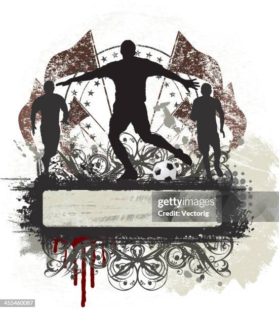 soccer banner - running ink stock illustrations