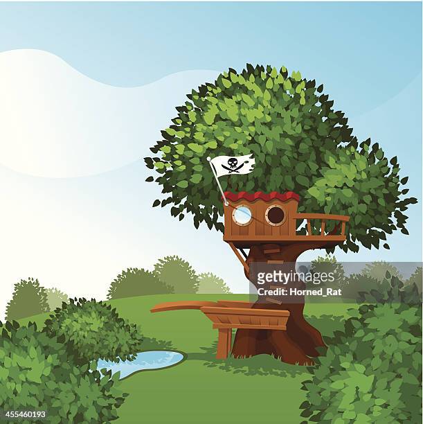 tree house - pirate style - brigantine 幅插畫檔、美工圖案、卡通及圖標